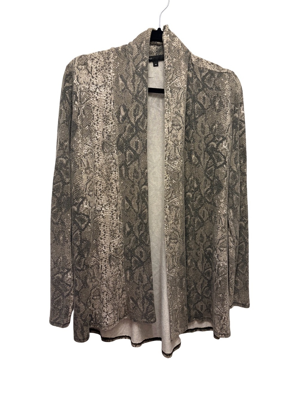 Gibson Grey Snake Print Open Front Cardigan XS - Oversized - Fits like M - Picture 2 of 7